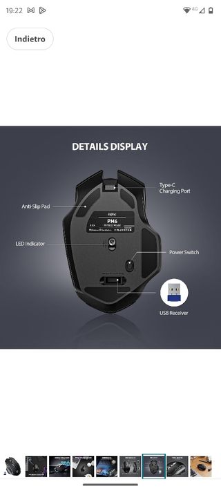Mouse inphic Wireless Nero  vino a 1600 dpi