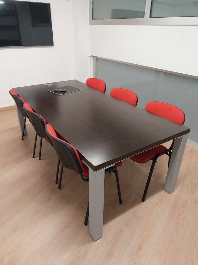 6 Sillas de Oficina Naranja y Negro