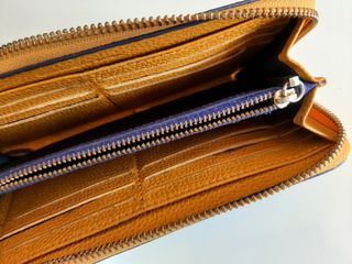 Cartera de puel de Purificación García ee azul y m