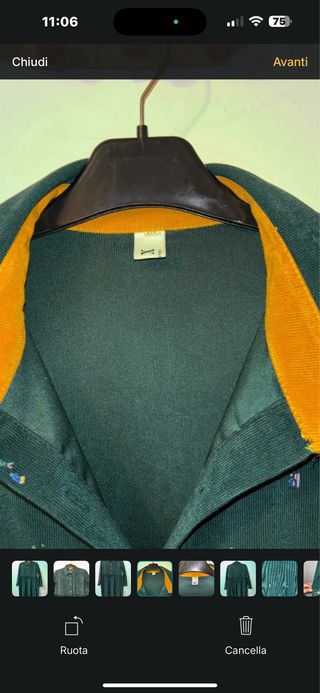 Vestito verde velluto con stampa