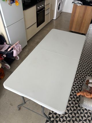 Mesa plegable blanca 150x70