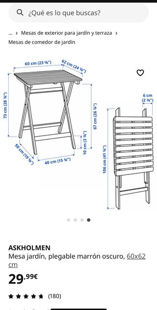 Conjunto Mesa y 3 Sillas Terraza Madera