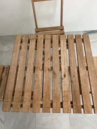 Conjunto Mesa y 3 Sillas Terraza Madera