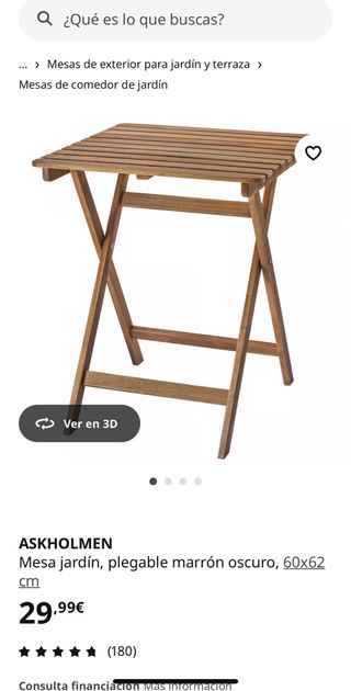 Conjunto Mesa y 3 Sillas Terraza Madera
