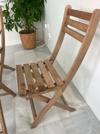 Conjunto Mesa y 3 Sillas Terraza Madera