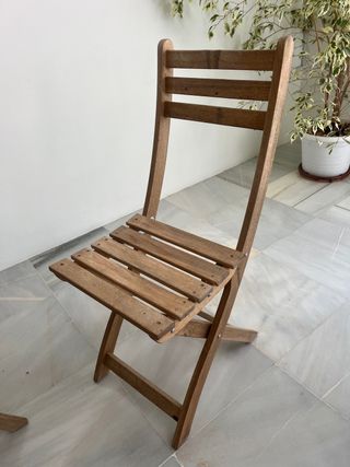 Conjunto Mesa y 3 Sillas Terraza Madera