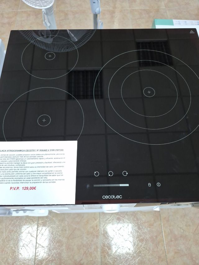 Placa Vitrocerámica Cecotec 3 Fuegos