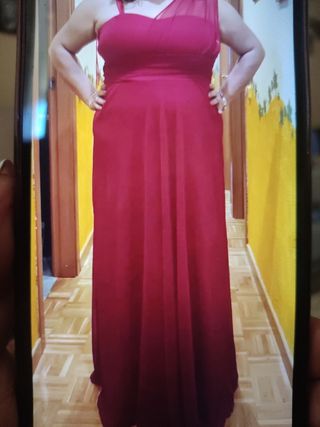 Vestido fiesta rojo largo