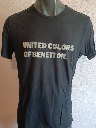 Camiseta Benetton negra Talla XL hombre