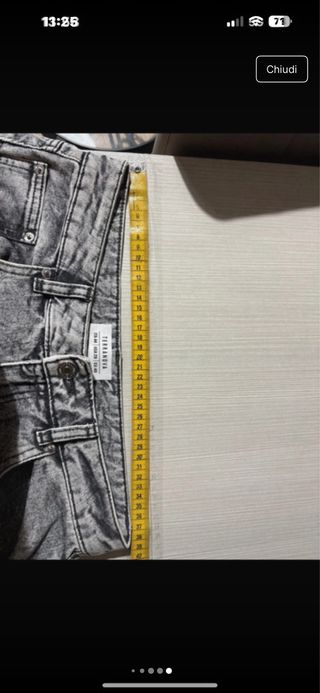 Jeans grigi a vita alta