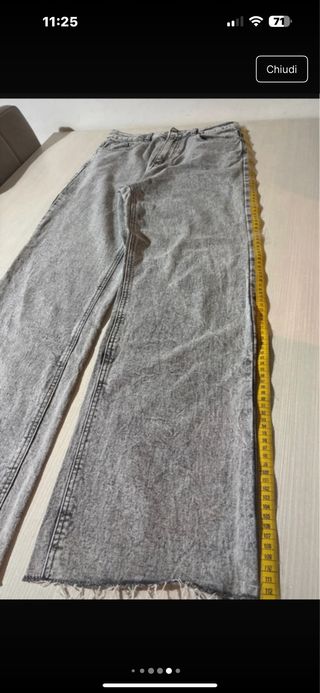 Jeans grigi a vita alta