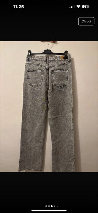 Jeans grigi a vita alta
