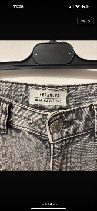 Jeans grigi a vita alta
