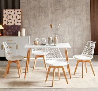 Set 4 Sedie Nordiche Bianche Moderne