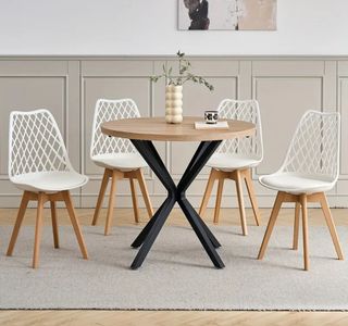 Set 4 Sedie Nordiche Bianche Moderne
