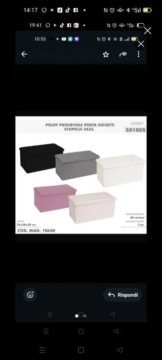 Pouf contenitore ecopelle