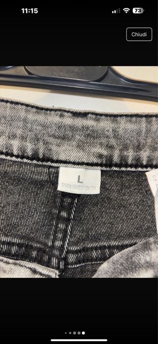 Gonna jeans grigia cargo