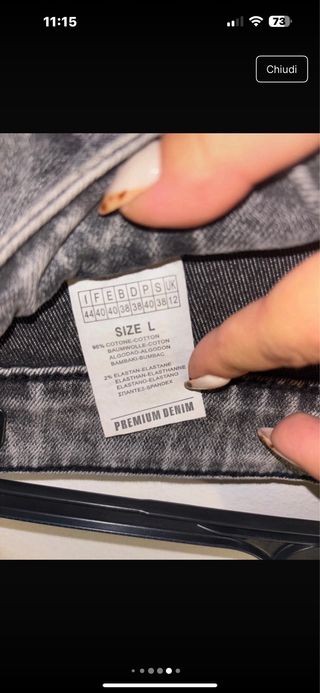 Gonna jeans grigia cargo