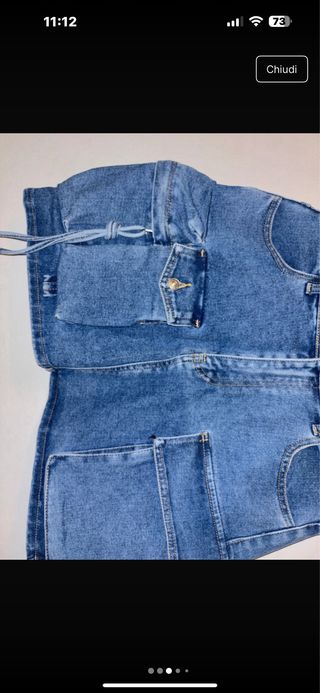 Gonna jeans blu cardigan
