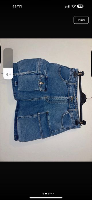 Gonna jeans blu cardigan