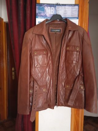 Chaqueta de piel napa marrón