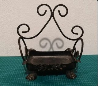 Lotto Candelabro + Svuotatasche in ferro battuto