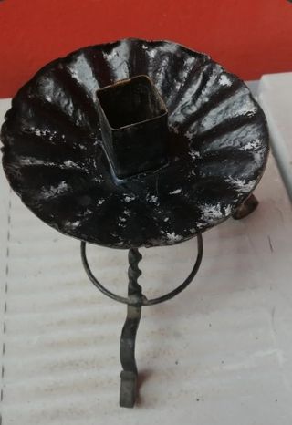 Lotto Candelabro + Svuotatasche in ferro battuto