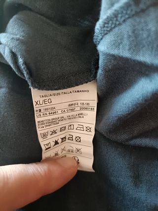 Camiseta Benetton Azul Talla XL Hombre