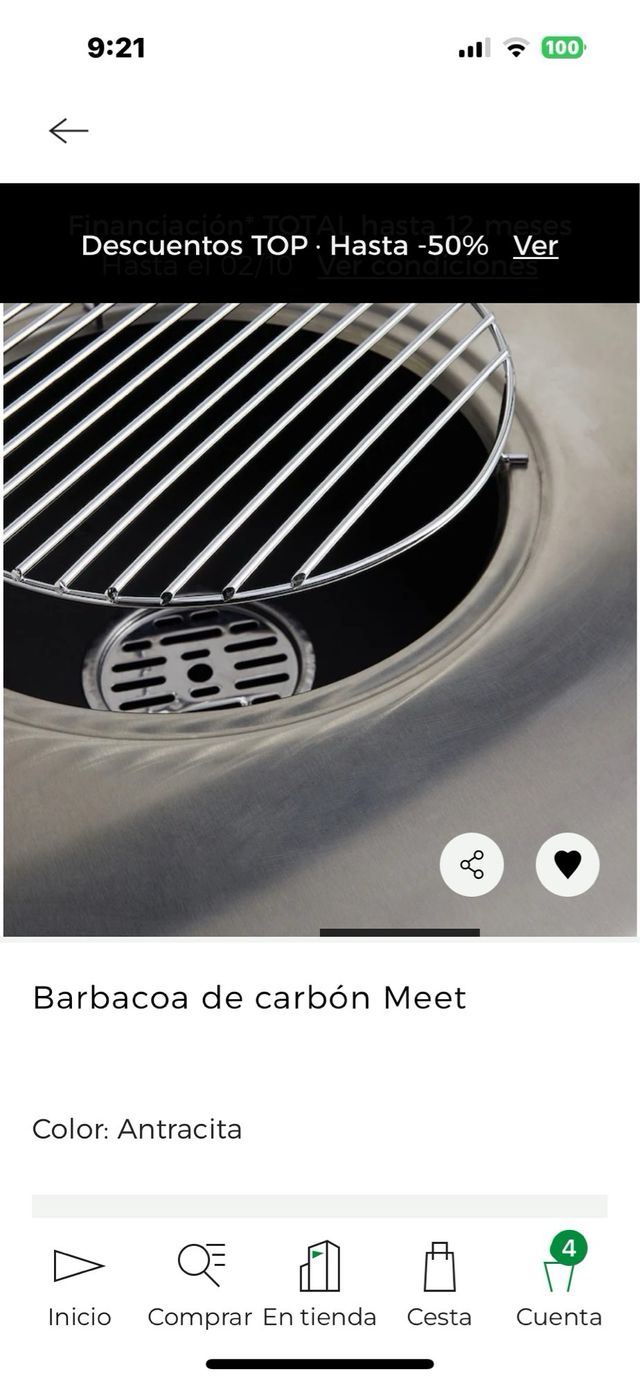 Churrasqueira nova em caixa El Corte Inglés