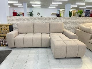 Sofá cama beige de tela- Envio gratis