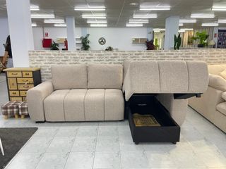 Sofá cama beige de tela- Envio gratis