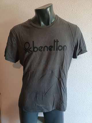 Camiseta Benetton Gris Talla XL Hombre