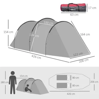 Tienda Campaña 2-3 Personas  426x206x154 cm