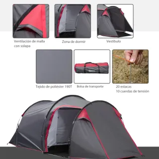 Tienda Campaña 2-3 Personas  426x206x154 cm