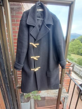 Abrigo Zara Negro Talla XL lana mujer 
