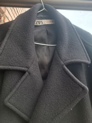 Abrigo Zara Negro Talla XL lana mujer 

