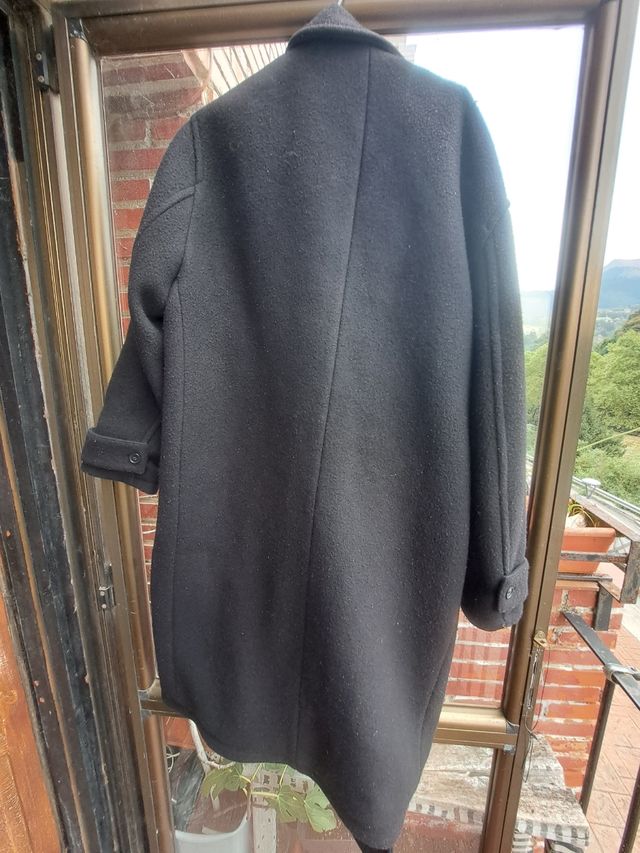 Abrigo Zara Negro Talla XL lana mujer
