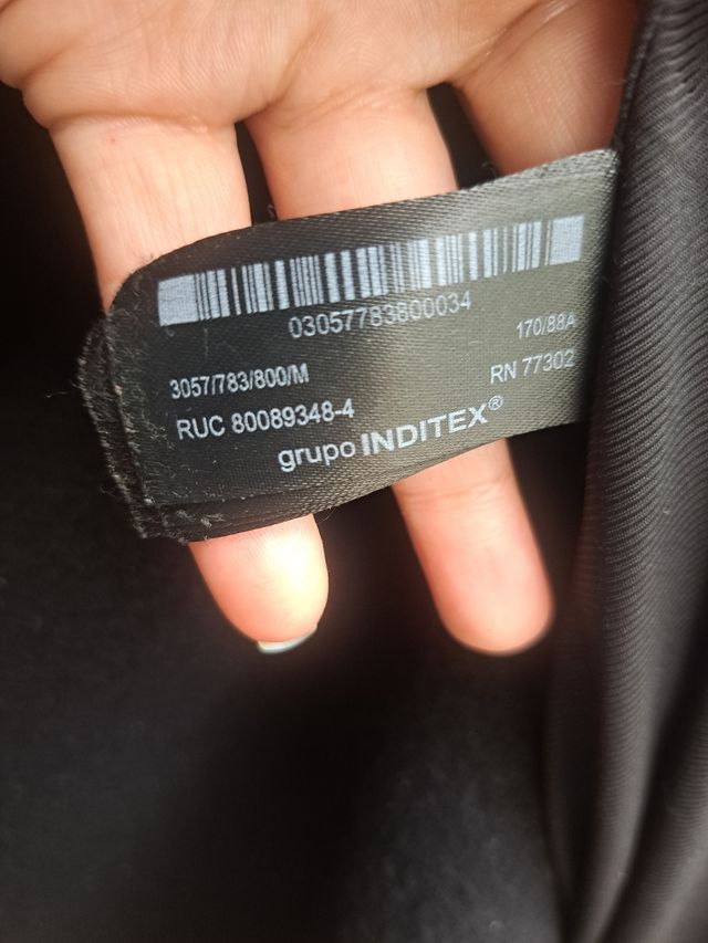 Abrigo Zara Negro Talla XL lana mujer