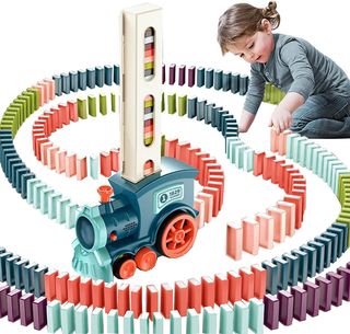 ✨ - OBEST 180Pcs Juguete de Tren Dominó, Tren Eléc