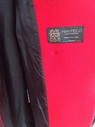 Abrigo Zara Rojo XL lana manteco
