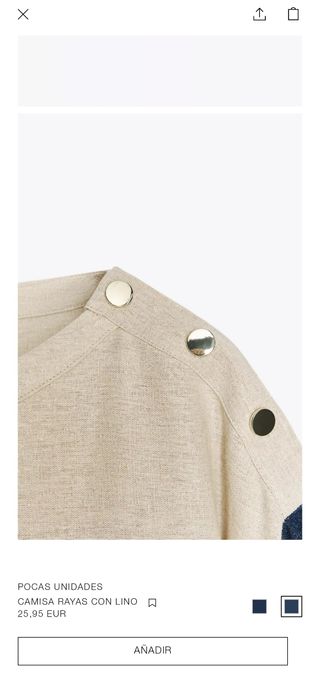 Camiseta Lino Mujer Zara Talla L Rayas