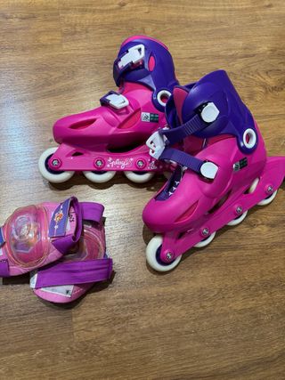 Patines rosas y morados talla 32-34