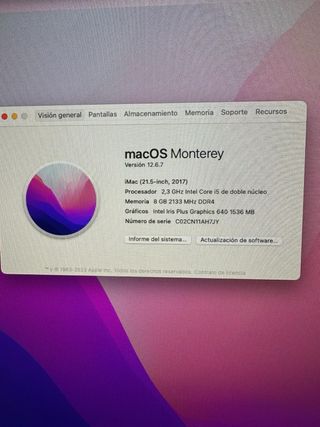iMac 21.5 2017 Plata