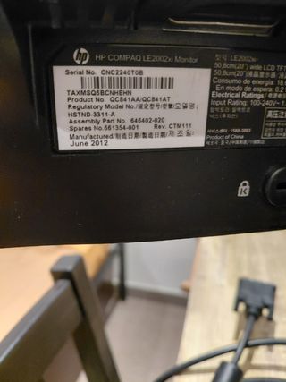 Monitor HP Compaq LE2002xi 20"