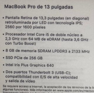 MacBook Pro 13 Plata, solo caja
