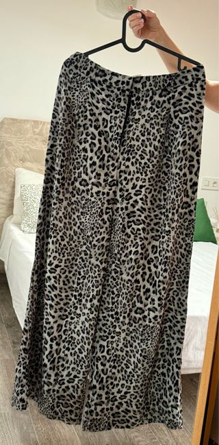 Pantalón palazzo estampado leopardo talla L