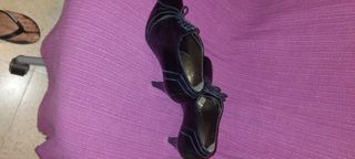 Zapatos Fosco Negros Tacón Mujer Talla 38