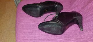 Zapatos Fosco Negros Tacón Mujer Talla 38