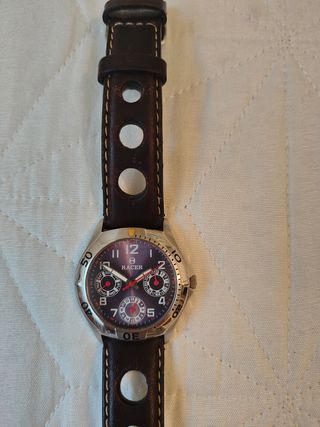 Reloj Racer Unisex Marrón y Plateado