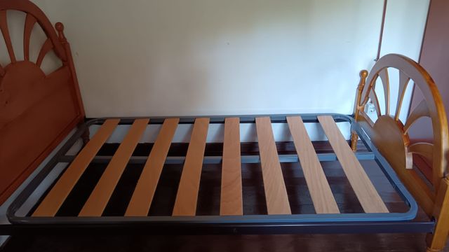 Cama Pino-Metal 105x190 con Colchón